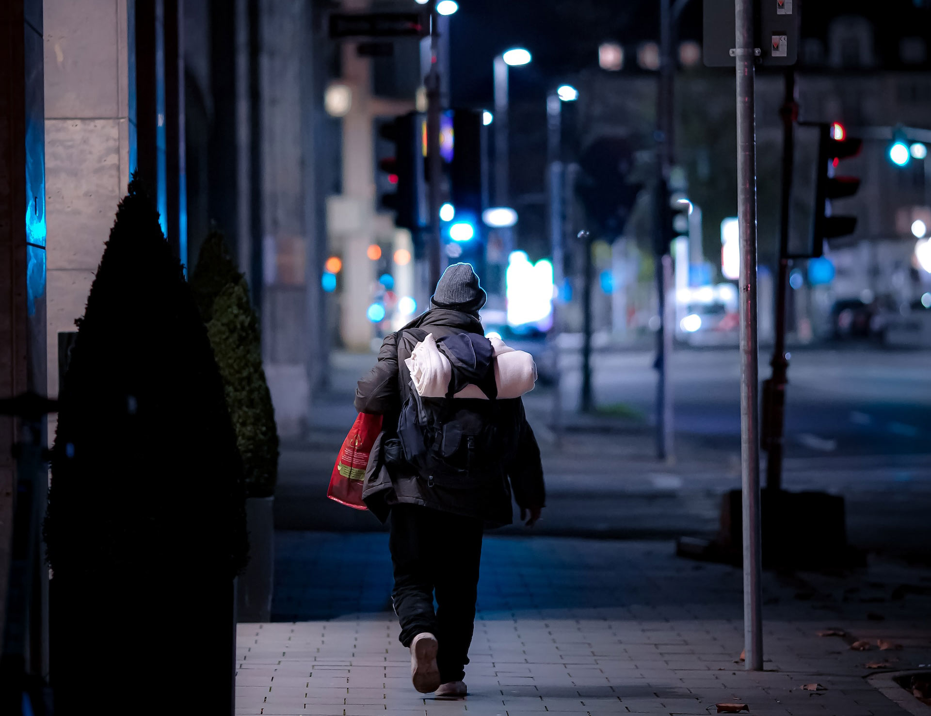 Senior resident preparing food